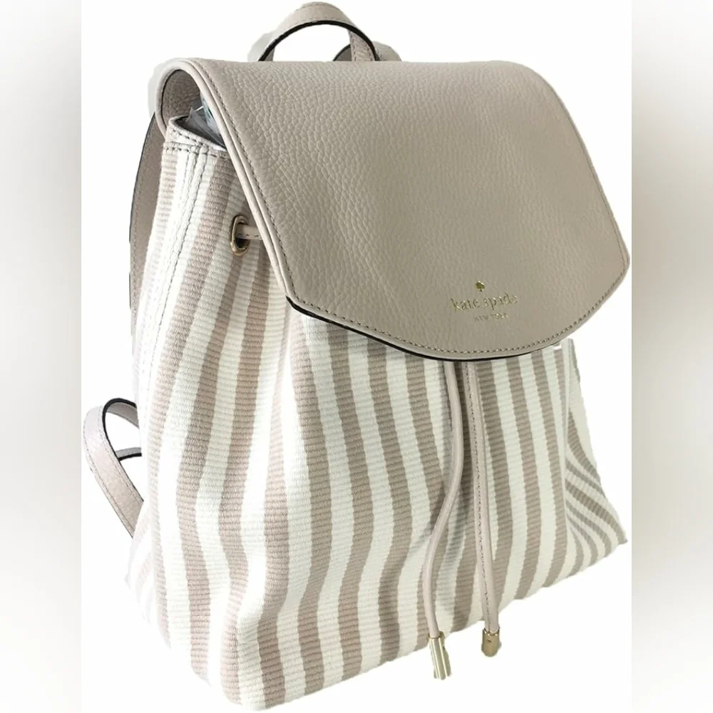 Kate Spade Mulberry Street Small Breezy Striped Backpack, Ottoman Stripe/Pumice